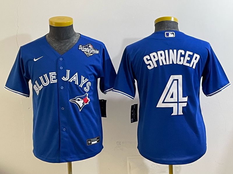 Youth 2025 Toronto Blue Jays #4 Springer blue Game Nike MLB Jersey style 03